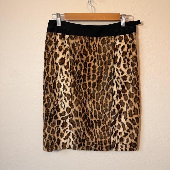Vintage Etcetera Leopard Cheetah Faux Fur Midi Skirt - Picture 4 of 5